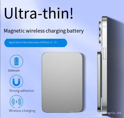 Ultra-Thin 15W Magnetic Power Bank – Sleek Minimal Edition